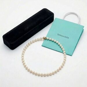❌ SOLD! ❌ Tiffany & Co Akoya Pearl 18k Necklace Signature X
